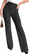 wide leg dress pants for women elastic high waist straight leg pants business casual pull on office work slacks