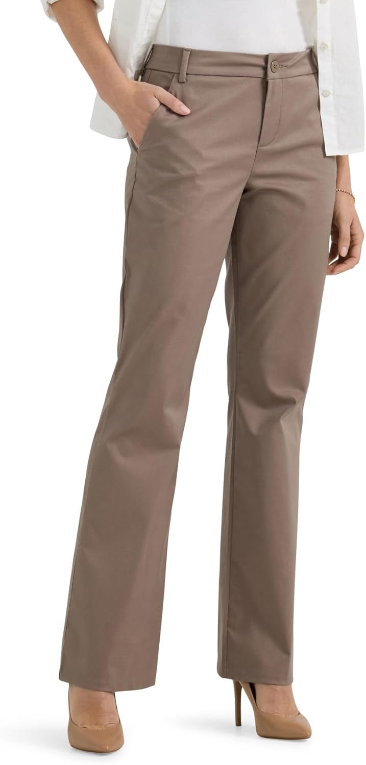 womens wrinkle free mid rise bootcut pant